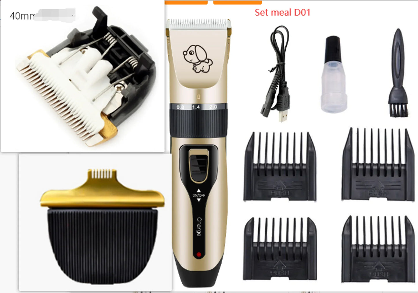 Professional Pet Grooming Kit: Advanced Dog Hair Clippers