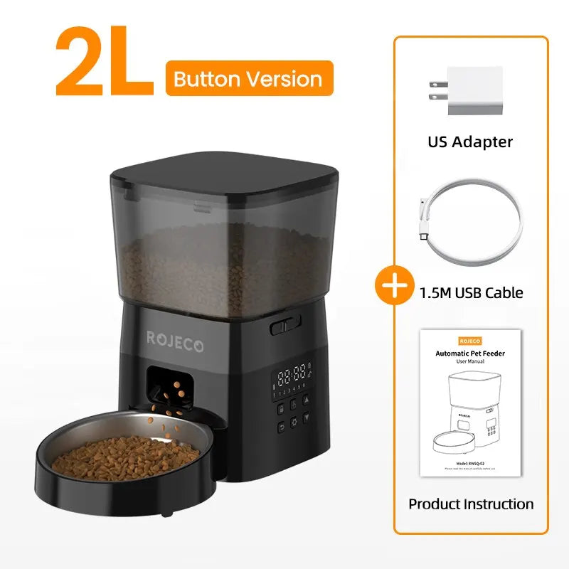 Automatic Pet Feeder Button Version Auto Cat Food Dispenser Accessories Smart Control Pet Feeder for Cats Dog Dry Food