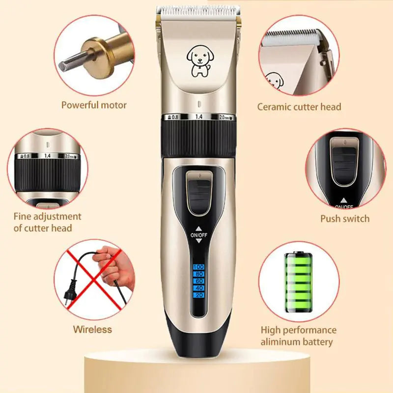 Professional Pet Grooming Kit: Advanced Dog Hair Clippers